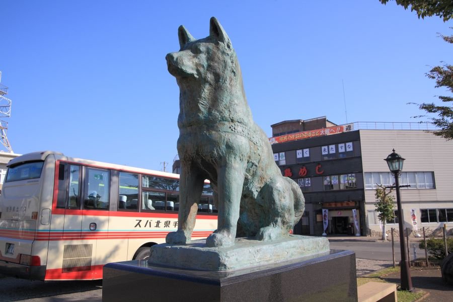 銅像 秋田犬